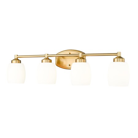 Z-Lite Kendrick 4 Light Vanity, 31.25in. W x 8.5in. H, Luxe Gold 745-4V-LG